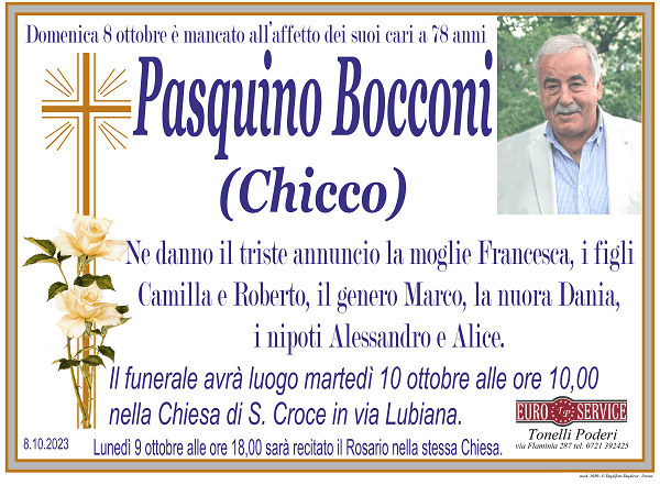 manifesto funebre di Pasquino Bocconi