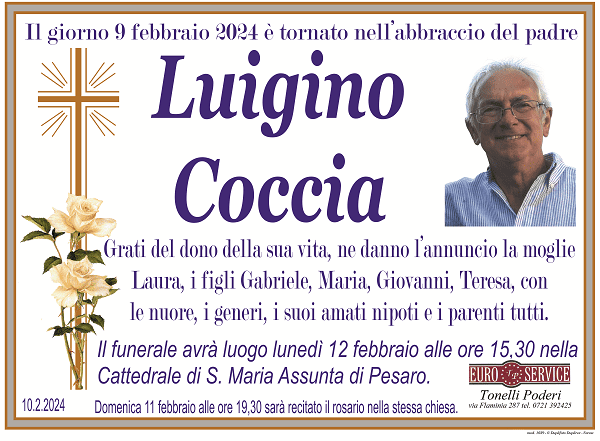 manifesto funebre di Luigino Coccia