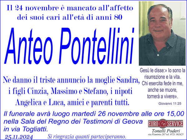 manifesto funebre di Anteo Pontellini