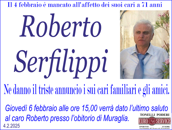 manifesto funebre di Roberto Serfilippi